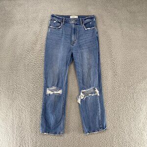 Abercrombie Fitch Jeans Womens 28/6 Ankle Straight Ultra High Rise Distressed